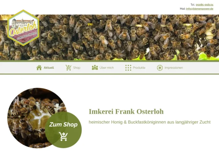 Imkerei Frank Osterloh Echter Deutscher Honig und Buckfast Königinnen Zucht - Niedersachsen in Adelheidsdorf
