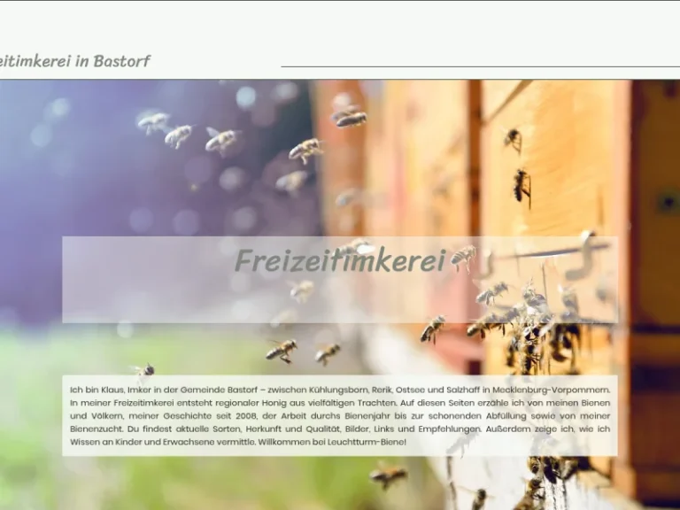 Freizeitimkerei, Leuchtturm Biene - Mecklenburg-Vorpommern in Bastorf