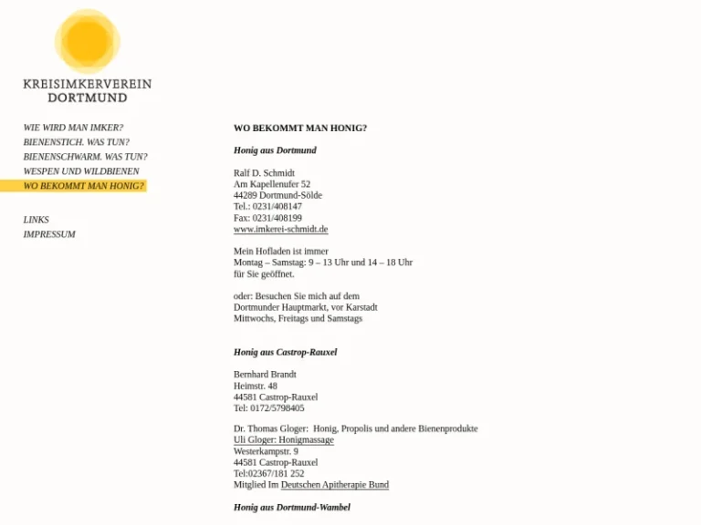 Imkerei Heinrich Schmidt Dortmund Lütgendortmund - Nordrhein-Westfalen in Dortmund