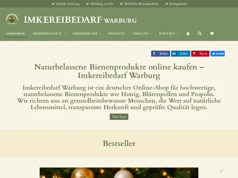 Imkereibedarf Warburg – Regionaler Fachhandel für Imkerzubehör & Bienenprodukte - Nordrhein-Westfalen in Warburg