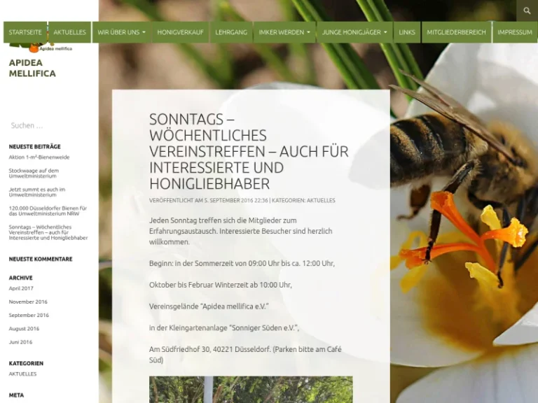 Apidea mellifica ARGE Bienenzucht und Imkernachwuchs-Förderverein e.V. - Nordrhein-Westfalen in Düsseldorf