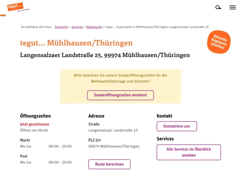 tegut… gute Lebensmittel - Thüringen in Mühlhausen/Thüringen