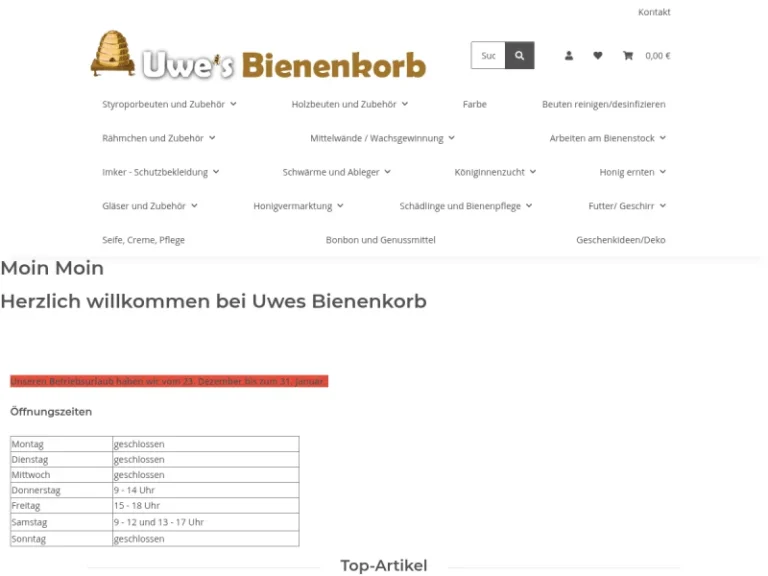 Uwes Bienenkorb – Imkereibedarf - Schleswig-Holstein in Klappholz
