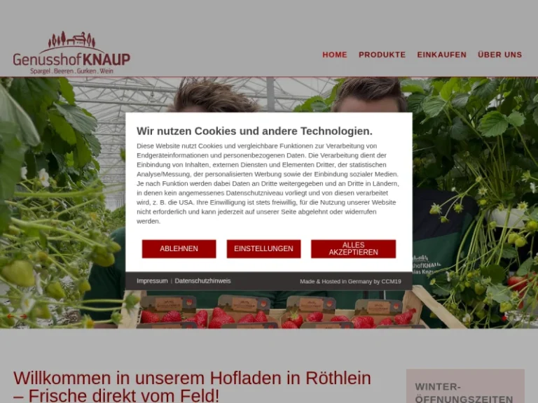 GenussHof Knaup GbR – Spargel, Beeren, Gurken, Wein - Bayern in Röthlein