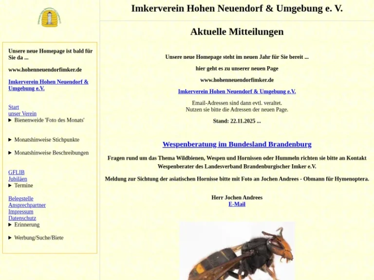 Imkerverein Hohen Neuendorf und Umgebung e.V. - Brandenburg in Hohen Neuendorf