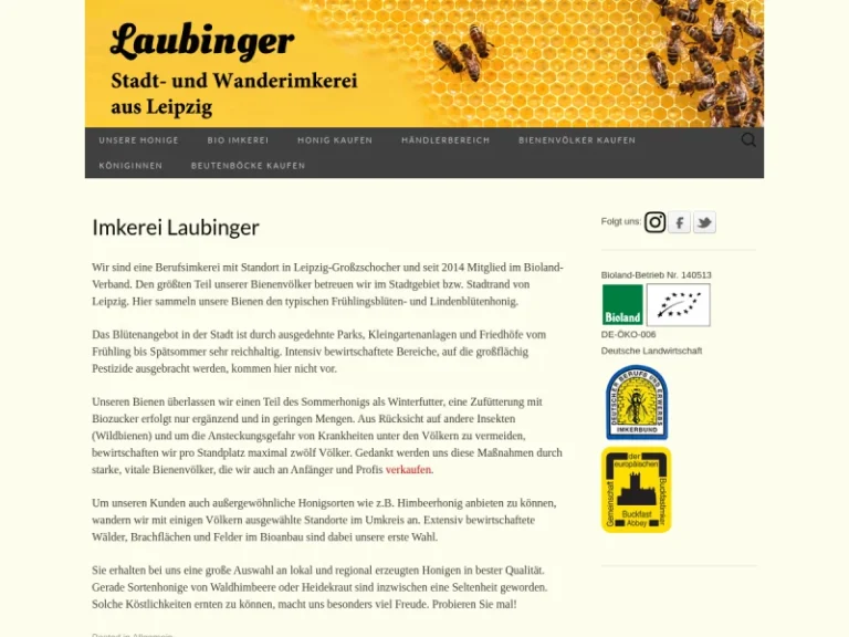 Imkerei Laubinger Leipzig – Honig in Bioqualität - Sachsen in Leipzig