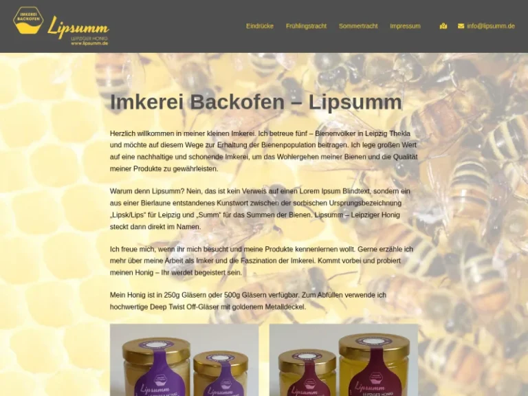 Imkerei Backofen – Lipsumm – Leipziger Honig - Sachsen in Leipzig