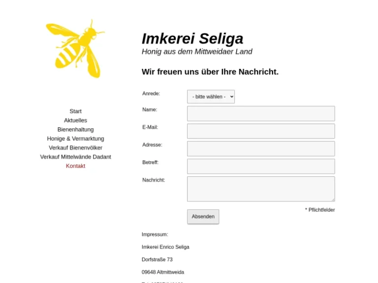 Imkerei Seliga - Sachsen in Altmittweida