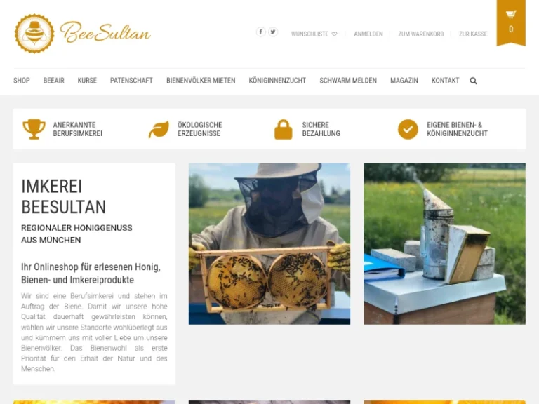 BeeSultan – Berufsimkerei | Imker-Schulungen & Kurse | Honig- und Bienenprodukte Onlineshop - Bayern in München