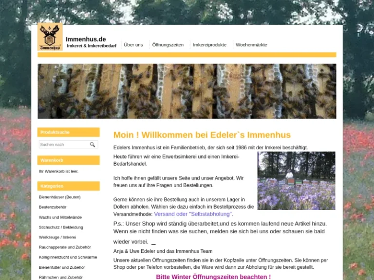 Edeler Uwe u. Anja Imkerei und Imkereibedarf Edelers Immenhus - Niedersachsen in Dollern