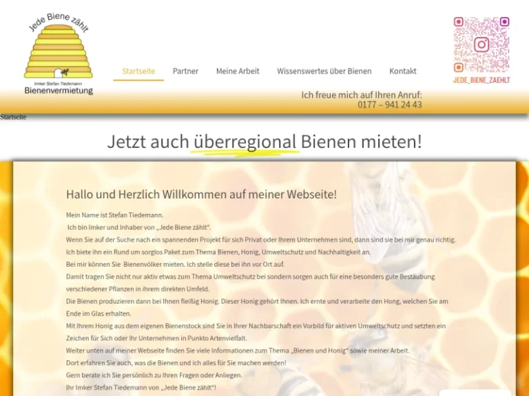 Imker S. Tiedemann Bienenvermietung - Niedersachsen in Fredenbeck