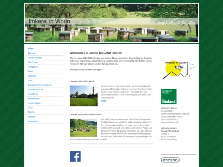 Imkerei in Worin, Ansgar Westerhoff - Brandenburg in Vierlinden