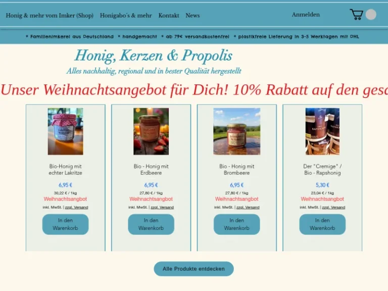 Deutscher Bio-Honig aus unserer eigenen Imkerei / Online-Shop für Bio-Honig und mehr… - Sachsen-Anhalt in Wettin-Löbejün