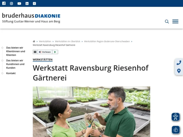 Riesenhof Gärtnerei, BruderhausDiakonie - Baden-Württemberg in Ravensburg