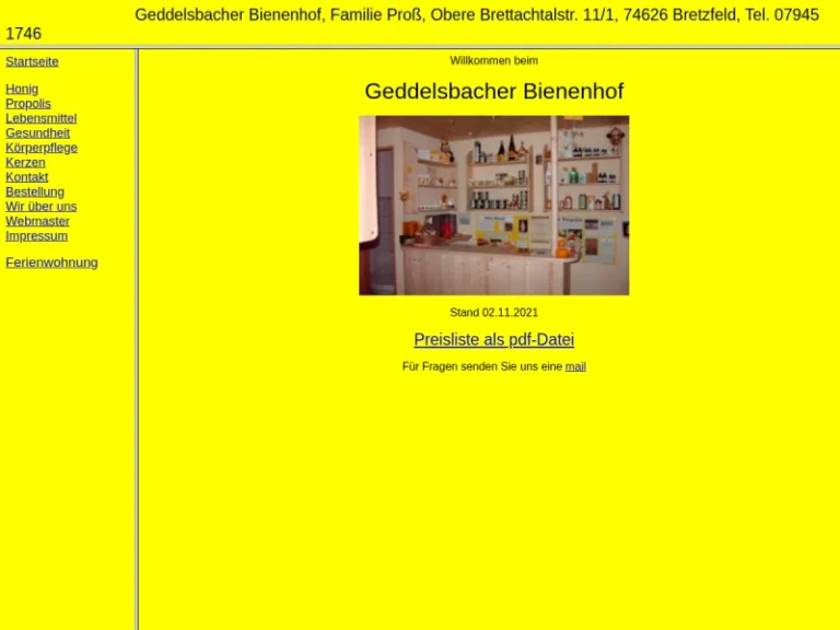 Geddelsbacher Bienenhof - Baden-Württemberg in Bretzfeld