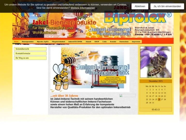 Imkereitechnik und Bieneprodukte Bernhard Jakel - Baden-Württemberg in Buchen