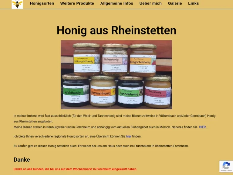 Honig aus Rheinstetten - Baden-Württemberg in Rheinstetten