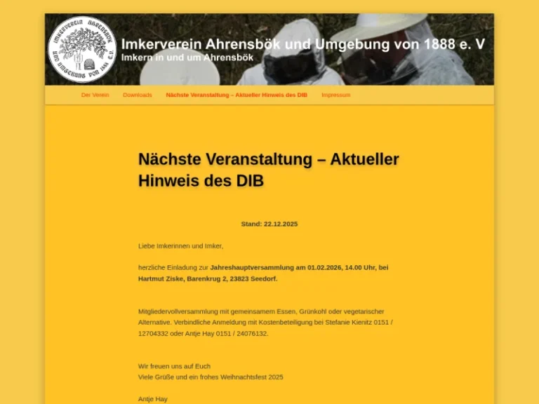 Imkerverein Ahrensbök und Umgebung von 1888 e. V. - Schleswig-Holstein in Lübeck