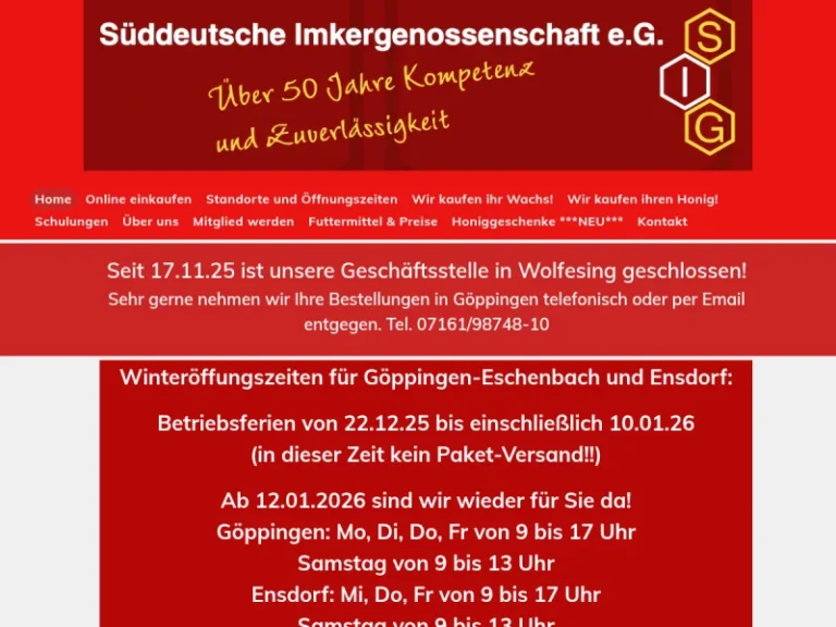 Süddeutsche Imkergenossenschaft e.G - Baden-Württemberg in Göppingen