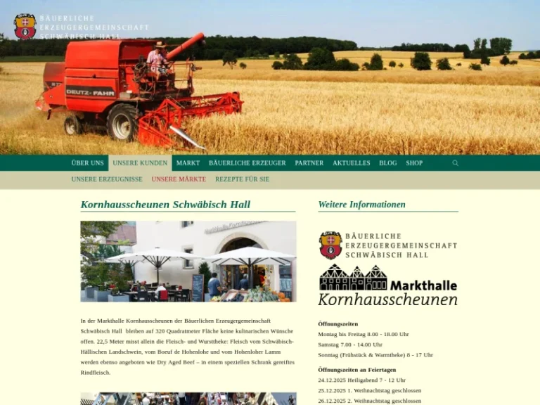 Markthalle Kornhausscheunen der Bäuerlichen Erzeugergemeinschaft Schwäbisch Hall - Baden-Württemberg in Schwäbisch Hall