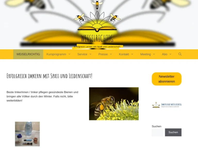 Weiselrichtig – Imkerschule – Adelheid Maria Klein - Bayern in Pürgen