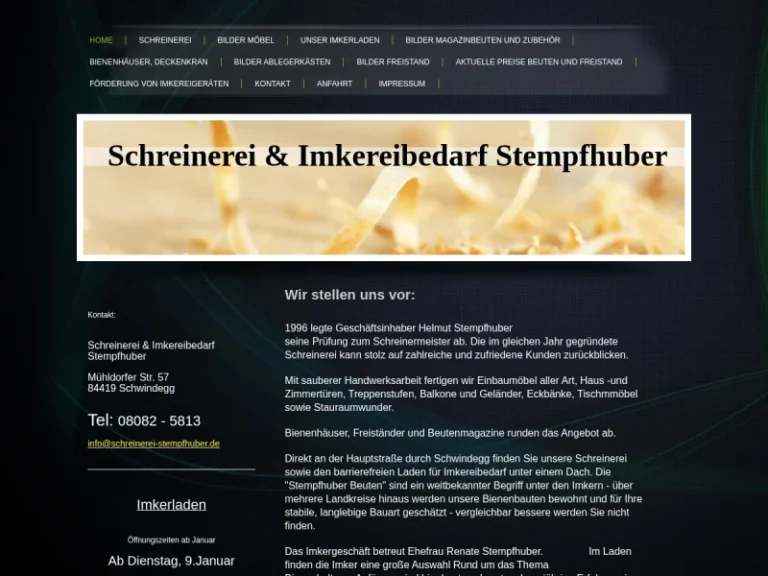 Schreinerei und Imkereibedarf Stempfhuber - Bayern in Schwindegg