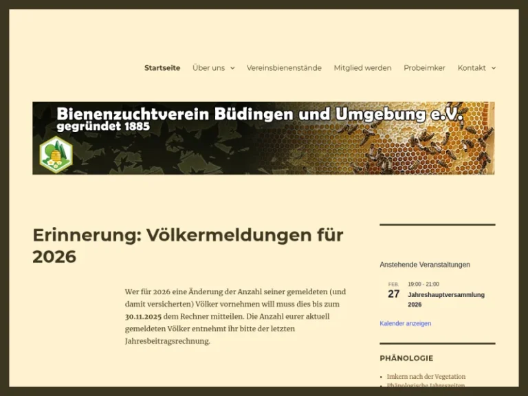 Bienenzuchtverein Büdingen und Umgebung 1885 e.V. - Hessen in Büdingen