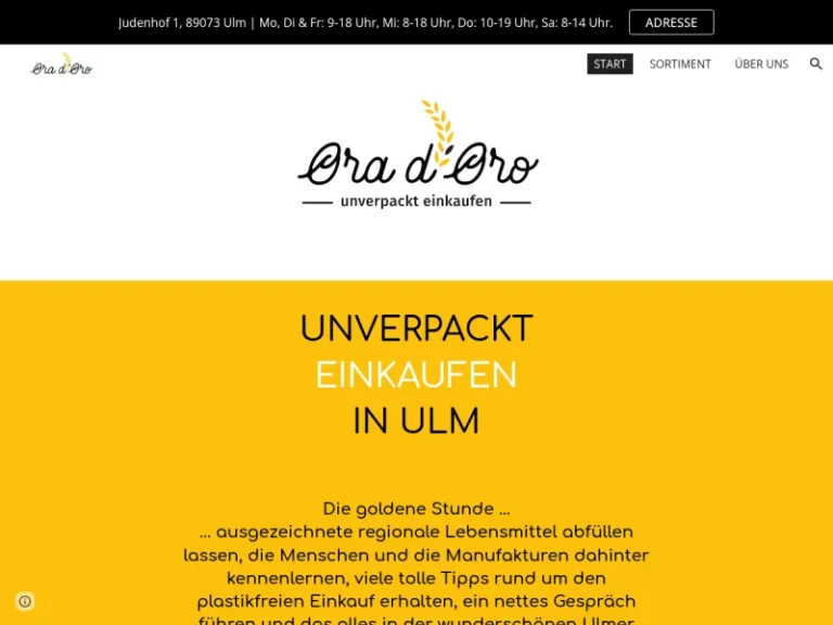Ora d’Oro – der Ulmer Unverpackt Laden - Baden-Württemberg in Ulm