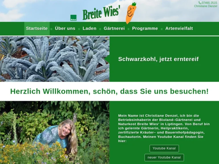 Breite Wies’ Bioland-Gärtnerei und Naturkost Christiane Denzel - Baden-Württemberg in Emmingen-Liptingen
