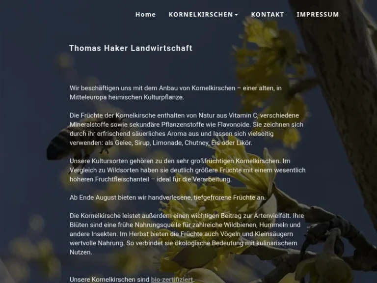 Thomas Haker Landwirtschaft: Kornelkirschen. - Baden-Württemberg in Klettgau